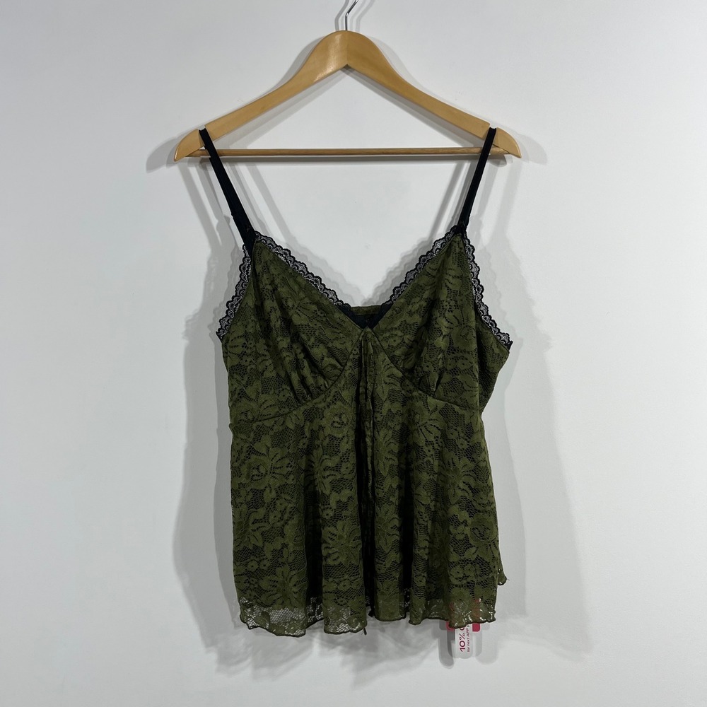 Romwe Forest Fairy Floral Lace Boho Whimsigoth Tank Top Womens 2XL